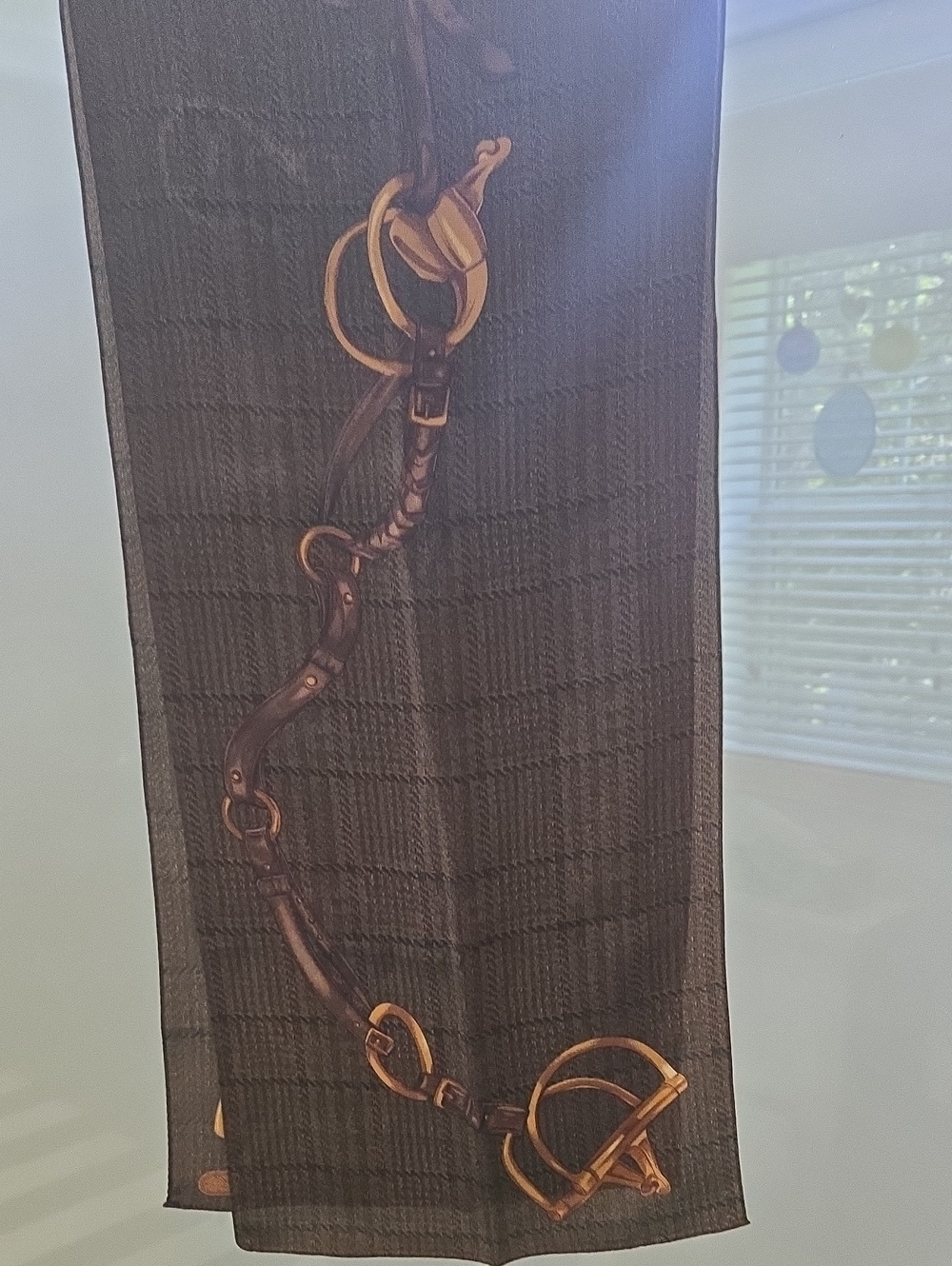 Vintage Ralph Lauren Brown  Equistrian Print Scarf - Picture 4 of 6